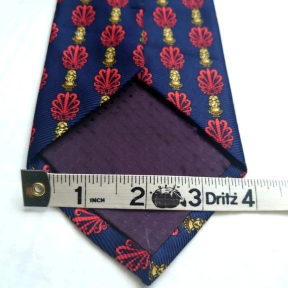 ZODIAC Print Pattern Ties Navy Blue, Red, Yellow Bundle Set Of 2